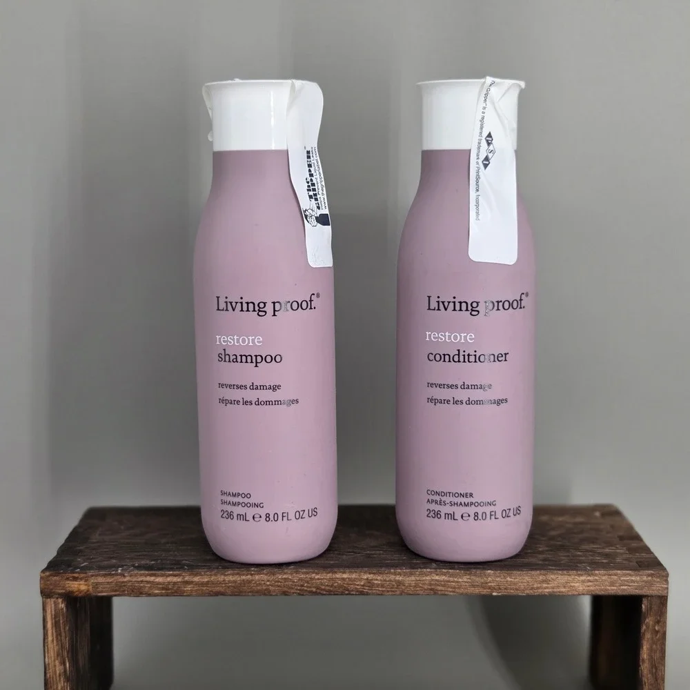 Living Proof Restore Shampoo Conditioner Duo 8oz Damaged Haircare Repair Set